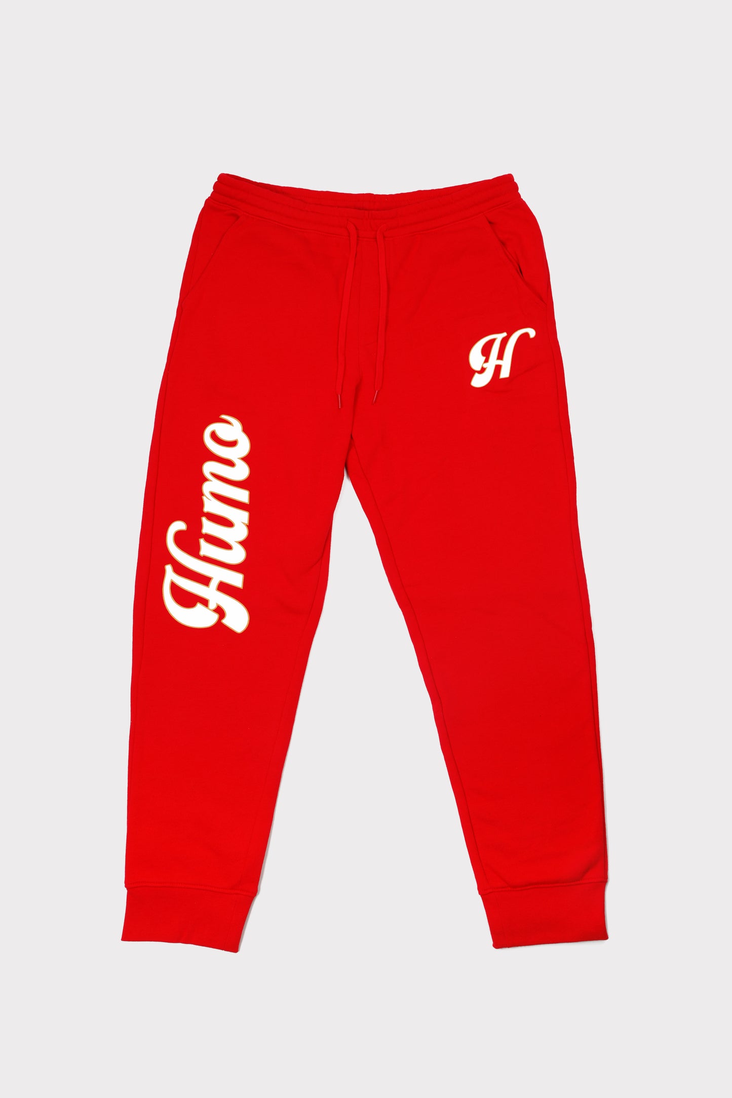 humo red joggers front